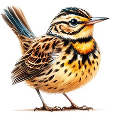 Wall Decal Sticker Watercolour Spring Bird Wall Sticker 18X18cm Large