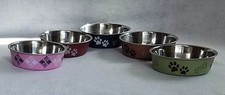 NEW BELLA BOWLS MEDIUM PET BOWLS IN ASSORTED COLORS 6.75" x 2" DOG AND CAT DISH
