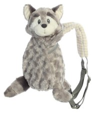 Aurora Ebba Racoon Piggyback Pals Backpack 13" Tall 20962 Gray Racoon Pal