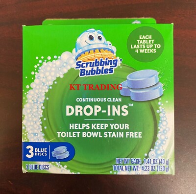 (3-Pack) Scrubbing Bubbles Toilet Bow Cleaner CONTINOUS CLEAN DROP-IN Stain-Free