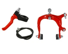 ALTA Bicycle BMX Alloy FRONT Bicycle Brake Complete Set RED Side-Pull Caliper