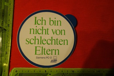 Alter Aufkleber Computer SIEMENS PC-D Ich bin nicht von schlechten Eltern