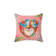 Valentine's Day Vintage Pink Pillow  Pillow Cover Decorative Love Heart Gift