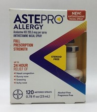 Exp 3/26 ASTEPRO Allergy Antihistamine Nasal Spray 120 Metered Sprays Exp 3/26