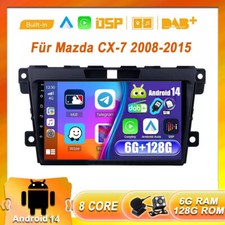 Für Mazda CX-7 2008-2015 Autoradio GPS Android 14 Car Play Navi CarPlay DAB+QLED