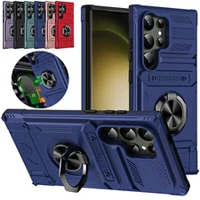 Shockproof Ring Stand Case Card Holder Cover For Samsung S25 Ultra S24 FE S23