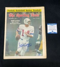 Steve Grogan Signed New England Patriots Sporting News Magazine Beckett COA