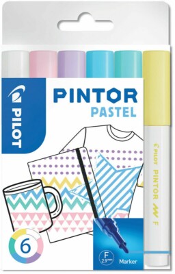 Pilot Pintor Pastellmarker Stift 2,9 mm feine Kugelspitze verschiedene Farben 6er-Pack