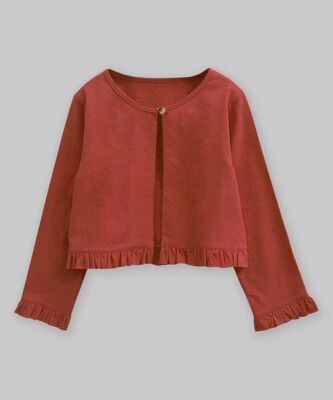 $20 Holiday Ruffle-Hem Evie One-Button Cardigan Size 3-4 Years  NWOT