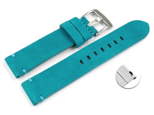 Bracelet Montre Cuir Veluro Rouge Dégagement Rapide Watchband Berlin - Taille M Neuve