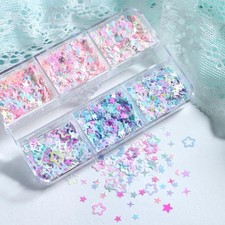Star Half Moon Nail Art Glitter Holographic 3d Sequins Decoration Manicure