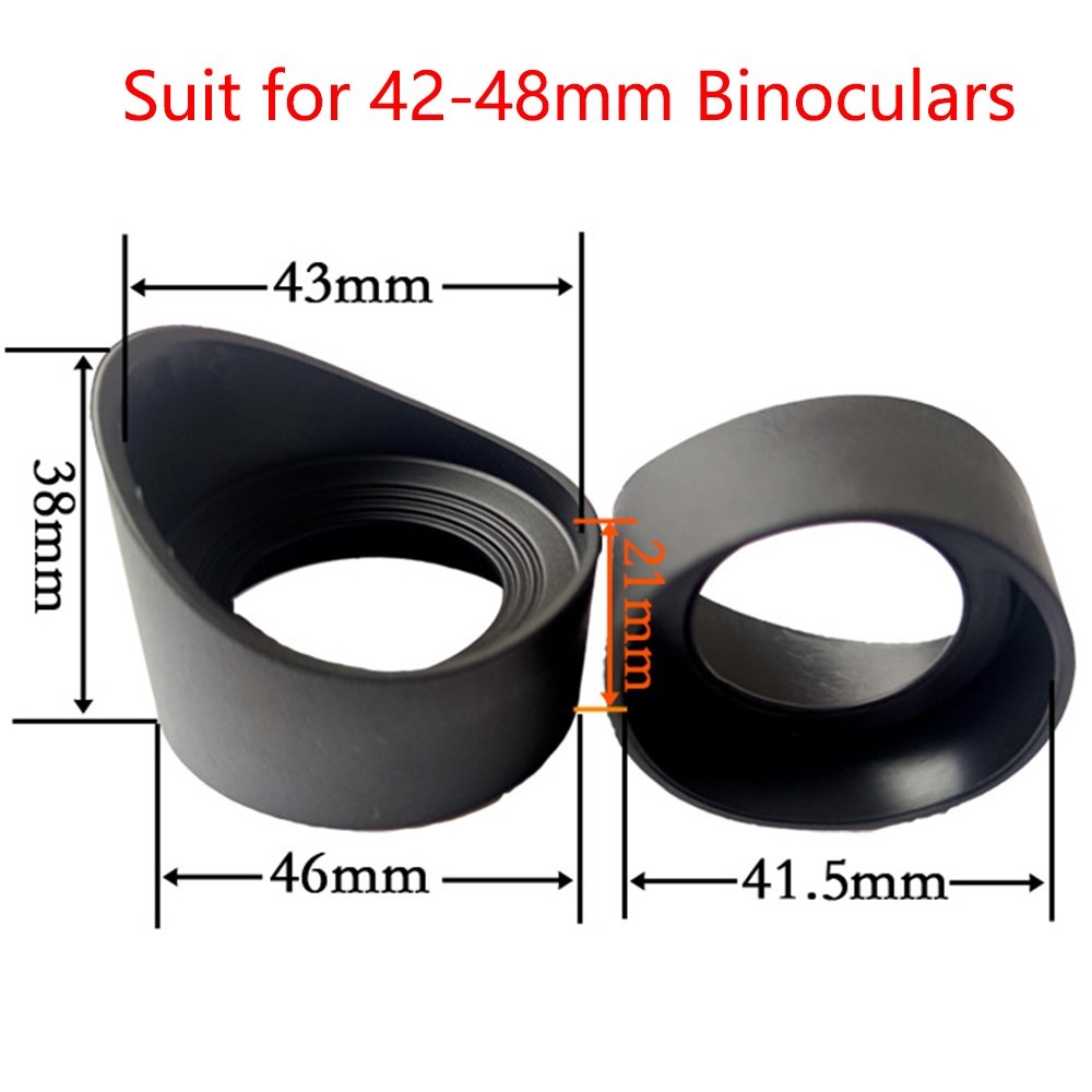 2PCS 42-48mm Binoculars Eye Cups Rubber Microscope Eyepiece Eye Shields Guards