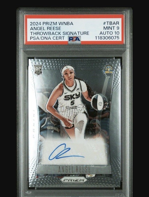 2024 POP 6⭐️ANGEL REESE(R/C)🏀PANINI PRIZM WNBA⭐️THROWBACK SIGNATURE⭐️PSA 9/10