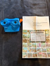 Vintage Blue Viewmaster 3D View-Master Viewer WITH ORIGINAL ADVERTISING INSERT