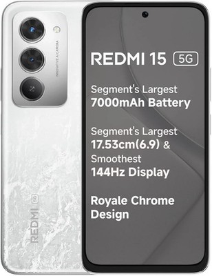 Redmi 15 5G (White 6GB+128GB)50MP AI Camera Snapdragon 6s Gen 3 Global Version