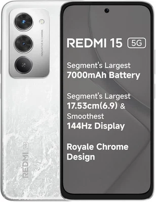 Redmi 15 5G (Blanco 6GB+128GB)50MP Cámara AI Snapdragon 6s Gen 3 Versión Global - Imagen 1 de 4