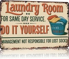 Vintage Laundry Room Retro Metal Tin Sign Funny Wall Decor 8x12inch