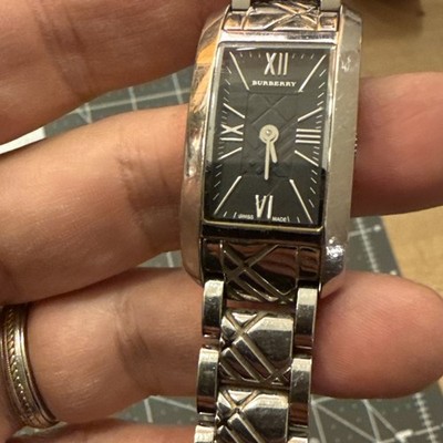 Burberry Heritage BU1099 Silver Dial Stainless 18mm Women Watch New battry