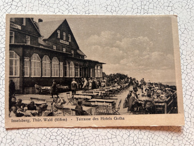 AK Inselsberg - Thüringer Wald - Terrasse des Hotels Gotha (1214)