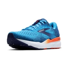 Brooks Men’s Ghost 16 Neutral Running Shoe - Bonnie Blue/Blue Ribbon/Orange - 12