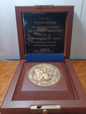 Connie Stevens "An American Patriot" Bronze Medal Awarded by Gen John Keane RR14