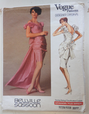 Vogue 2277 Schnittmuster gerafftes Cocktailkleid Gr. 14 Bellville Sassoon FF UNGESCHNITTEN