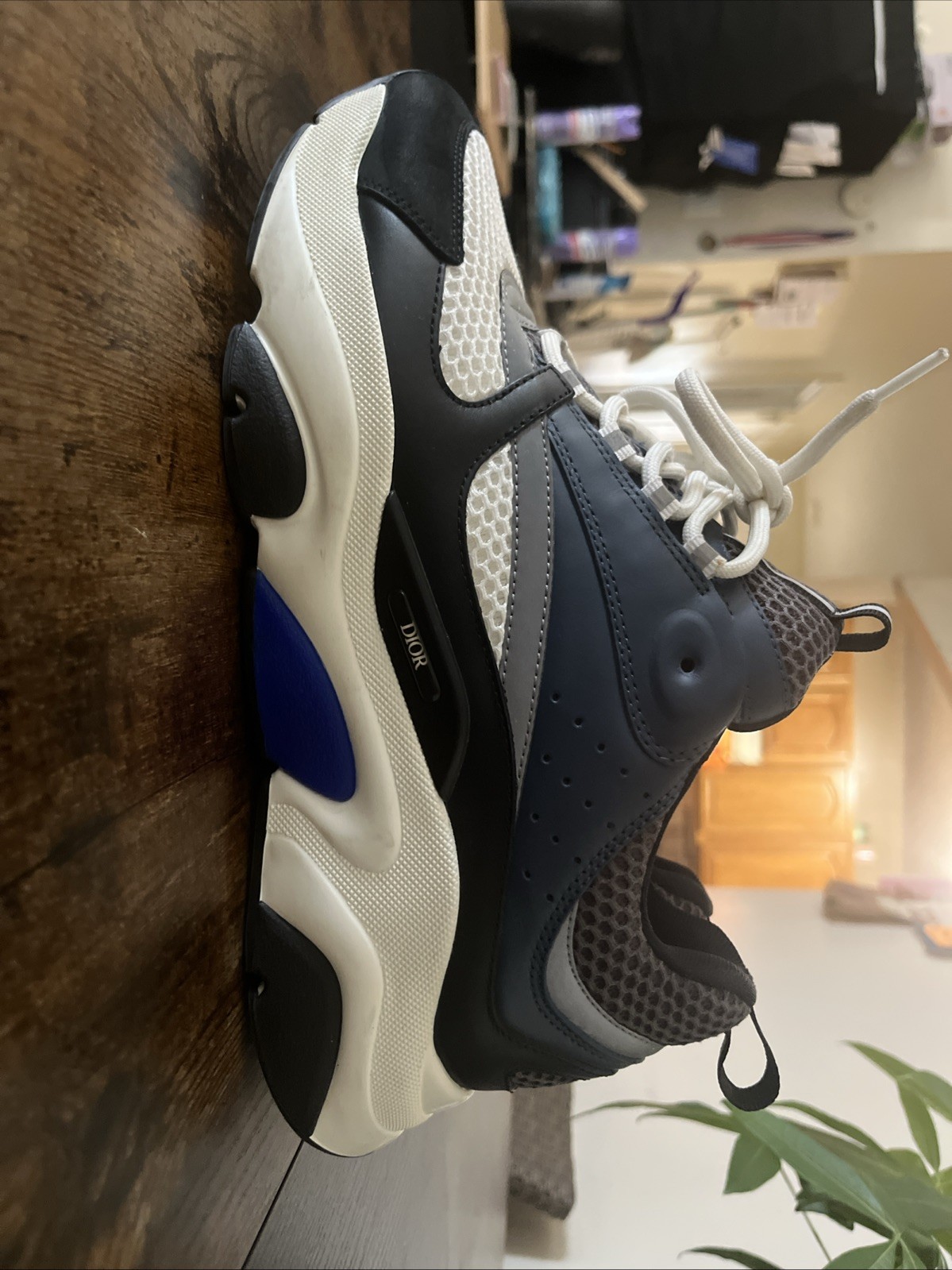 Dior B22 Sneaker Size 11 US/45 EU White/Blue/Black image 3