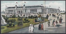 Jamestown Exposition States Exhibit Building 3-panel folding postcard 1907