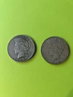 Two 1928-S Peace Silver Dollars Toned Good Date- Blow Out Price