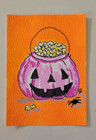 Susan Dietz Summerween Halloween Jack-o'-Lantern  ACEO Original Signed 2.5x3.5 — photo 1