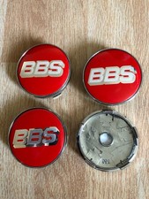 4x BBS Wheel Centre Cap New Alloy Hub Center Caps 60mm 6.0cm Red Silver