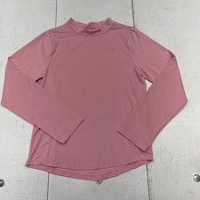 Volcom Shirt Girls 12 Pink Long Sleeve Rash Guard Mock Neck Swim Surf Top