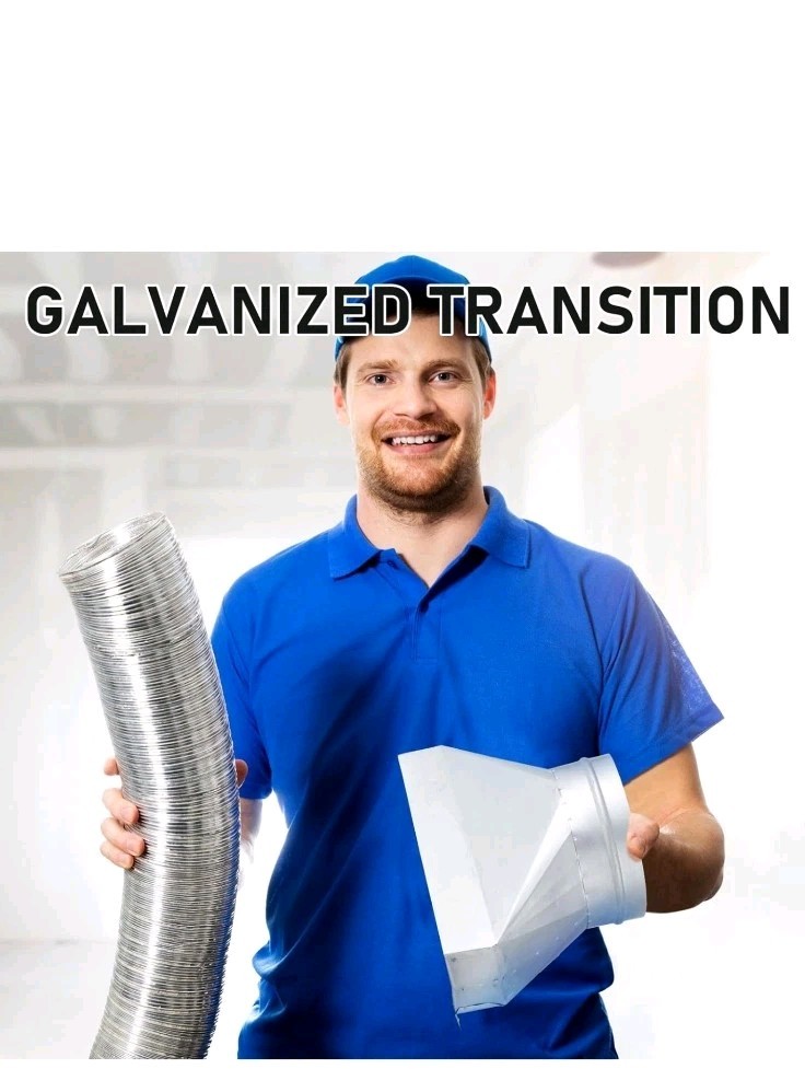 6'' Dia to 3-1/4" x 10" Galvanized Duct Connector for Microwave Vent Kit Rang...