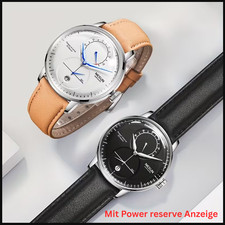 Mechanische NESUN Automatikuhr Datum Herrenuhr Armbanduhr Tankanzeige Glasboden