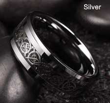 Mens 925 Sterling Silver Engraved Celtic Band...