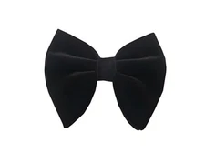 Velvet Bow Ties for Men,Oversize Pre-tied Bow Tie,Tuxedo Bow Ties, Black