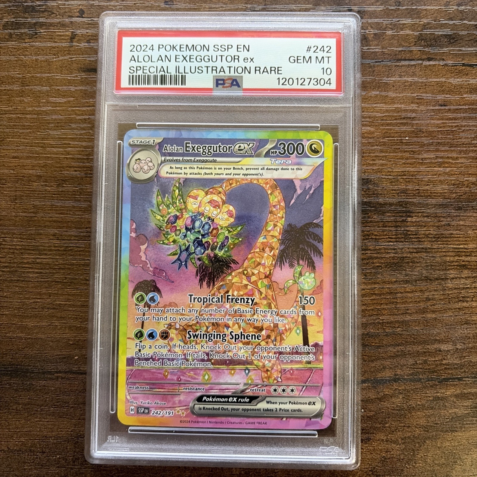 Alolan Exeggutor ex 242/191 Special Illustration Surging Sparks Pokemon PSA 10