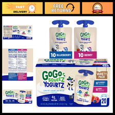 Yogurt Snacks Variety Pack - Blueberry  Berry, 3 oz 20 Pouches , Gluten Free,