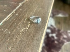 vintage sterling silver marquise heart prong blue topaz ring size 9