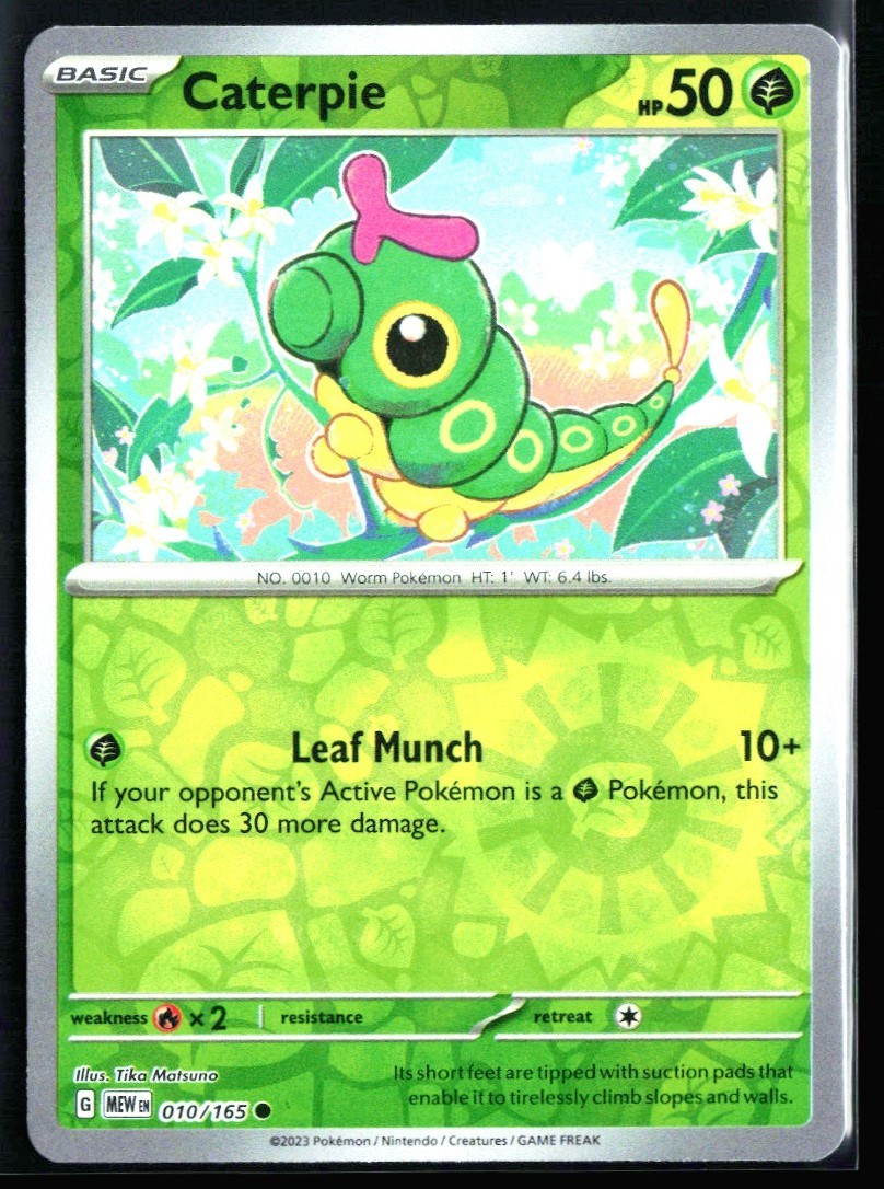 2023 Scarlet & Violet - 151 Caterpie #10 Reverse Holo Pokemon Card