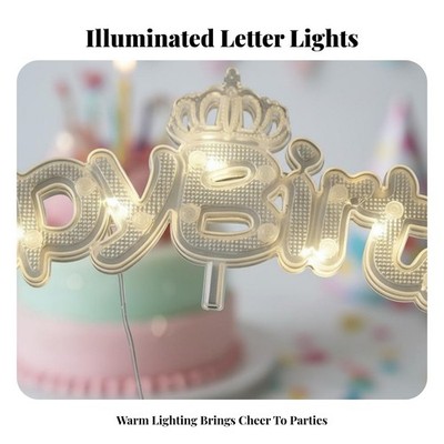 Leuchtende Krone Kuchen Pick Regal Motiv Dessert Topper Majestätischer Look für Kinder,