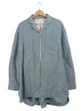 Annette Görtz Hemdbluse Damen Oversized Baumwolle Blau Meliert Gr. 42 XL