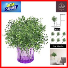 Vibrant UV Resistant Artificial Outdoor Plants - 6 Pcs Fake Greenery Bushes
