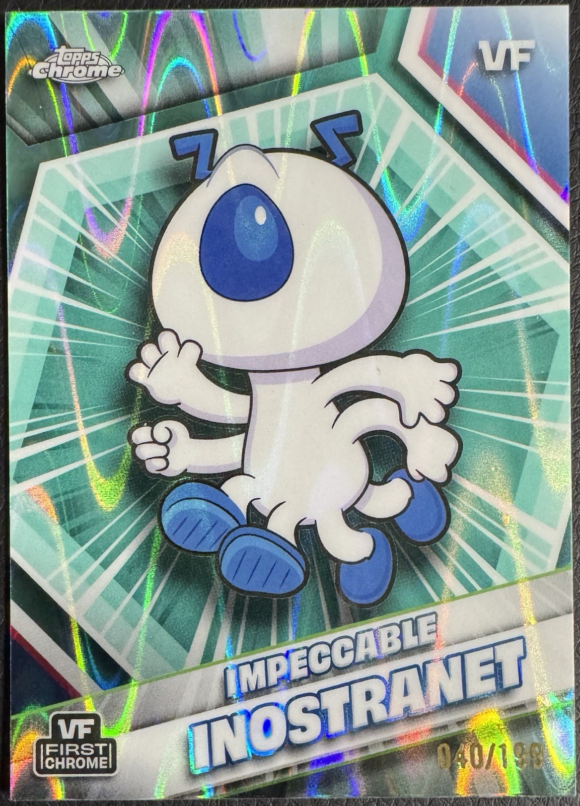 2026 Topps Chrome VeeFriends 102 Impeccable Inostranet Aqua Refractor /199