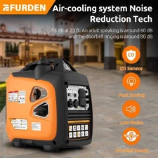 Efurden 2500W Portable Inverter Generator Gasoline Quiet for Camping Outdoor