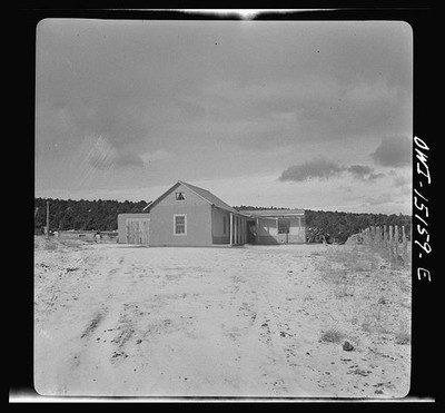 Photo:1940s Rural House Sand Road Cloudy Sky Barn Landscape