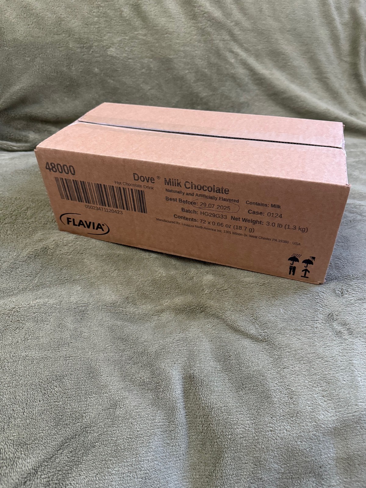 Alterra Flavia Dove Hot Milk Chocolate Case/Box 72 Packs/Pods 4 Rails