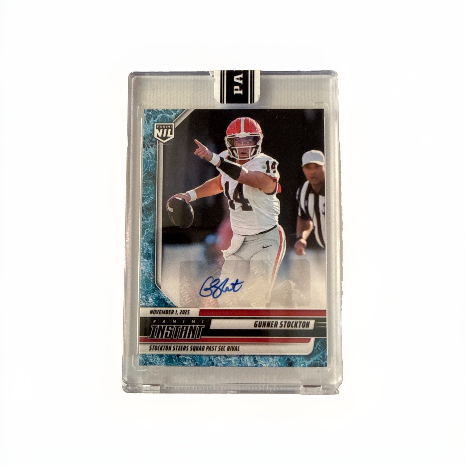 2025 Panini Instant GUNNER STOCKTON Water Auto #’d 4/10 (GA def. FL 24-20)
