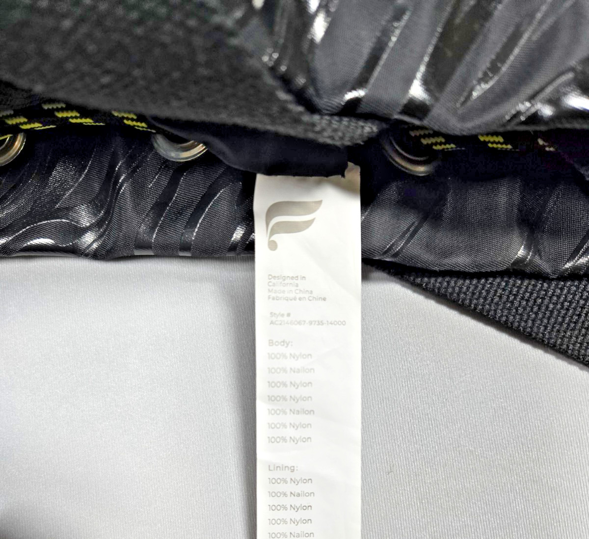 Fabletics Black Marbled Drawstring Bucket Bag Cro… - image 2