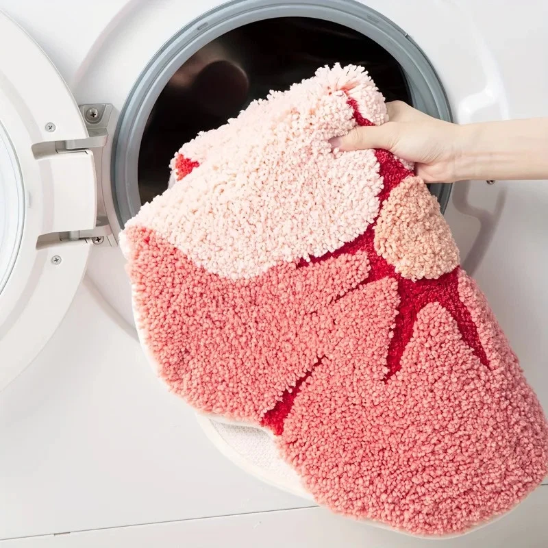 Badezimmer Bodenmatte Blumenmuster zweifarbig weich bequem Badteppich - Bild 4 von 4